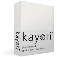 Kayori Split Topper Hoeslaken Shizu Offwhite (Jersey)-Lits-Jumeaux XL (180 x 200/210/220 cm)