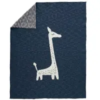 Fresk - Gebreide deken - Giraf Indigo / 80x100cm