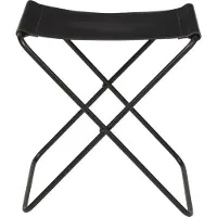 Broste Copenhagen Nola klapkruk leer Zwart -45 cm.