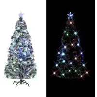 vidaXL Kerstboom met LED en standaard 210 cm glasvezel