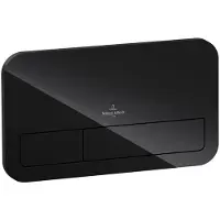 Villeroy & Boch Viconnect 2-knops bedieningsplaat glas Glossy Zwart