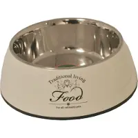 Gebr. De Boon Hondeneetbak plastic/RVS water/food 14 cm beige Eet-en-drinkbakken-hond