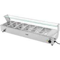OEM Bain Marie - incl. 6 GN 1/3 containers - aftapkraan - Glasbescherming