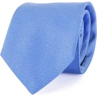 Profuomo zijden stropdas blauw/wit Unisex
