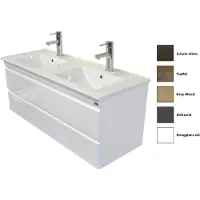 Sanicare Q7 badkamermeubel greeploos met 2 laden 120 cm antraciet