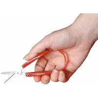 Able 2 Handwerkschaar - rond - zelfopenend handvat - rood zilver