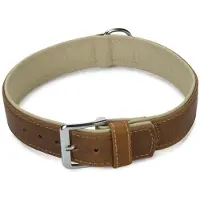 Beeztees leren halsband comfort brn 65x40