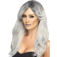 Smiffy Ghostly Glamour pruik | grijs wit