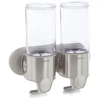 Simplehuman zeepdispenser hangend Dubbel - 2 x 444 ml - zilverkleurig
