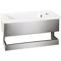 Differnz fontein 40x20x21cm RVS 1 kraangat 1 wasbak Wit