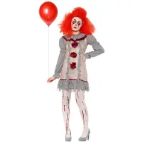 Smiffys Vintage clown horror jurkje (rood en grijs, S)