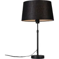 QAZQA Tafellamp zwart met kap zwart 35 cm verstelbaar - Parte