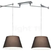 HELESTRA Hanglamp Certo, dimbaar, alu / grijs / zink, Woon-/ Eetkamer, Textiel / Stof / Zijde, Modern, Hanglamp