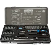 BRÜDER MANNESMANN Dopsleutelset 1/4" "Pearl-Silver" afwerking 46 dlg - 29760