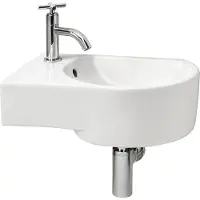Differnz Appollo Fontein Toilet Links - Set - Fontein 41 x 27 cm inclusief fonteinkraan en sifon - Keramiek - Wit