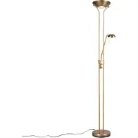 QAZQA Vloerlamp brons met leeslamp incl. LED en dimmer - Diva 2