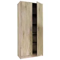 Rousseau Opbergkast Ray 80cm met 2 deuren en 4 legplanken - sonoma eik