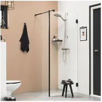 Sealskin Inloopdouche I AM Type A1 120x30x200 cm Helder Glas Antikalk Mat Zwart