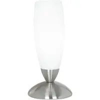 Eglo Tafellamp SLIM tafellamp, nachttafellamp, woonkamerlamp, nikkel-mat, wit