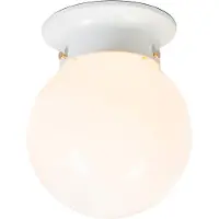 QAZQA Retro plafondlamp wit opaal glas - Scoop