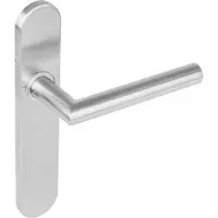 Intersteel Deurkruk Hoek 90gr op blind schild groot krukgat rvs geborsteld