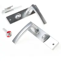 Nemef 3251 WC Rs Beslag kortschild rechthoekig | Blok kruk-kruk | beslagset | geveerd | krukstift 8mm | F1 aluminium | WC72 | draairichting rechts - 9325122721