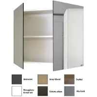 Sanicare Spiegelkast Qlassics 120 cm. 2 dubbelzijdige spiegeldeuren grey-wood