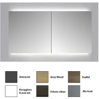 Sanicare Spiegelkast Qlassics Ambiance 100 cm. 2 dubbelzijdige spiegeldeuren antraciet
