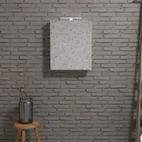 Zaro Beam Spiegelkast 60x70x16cm wit marmer 1 deur