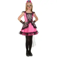MOM Damisela Skeleton Girl Costume Roze 10-12 Years Kinderen