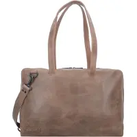 Plevier 1-Vaks Dames Schoudertas 15.6" Volnerf Rundleder Taupe