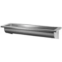 Delabie wasbak Canal, lengte 1400 mm, zonder overloop, afvoer rechts, materiaal: roestvast staal 1.4301