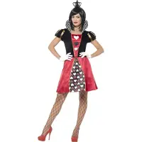 Smiffys Miss Hartenkoningin Queen of Hearts kostuum voor vrouwen| maat XL ( 48 - 50 )