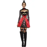Smiffys Chique hartenkoninginnen outfit voor vrouwen - Verkleedkleding - Large