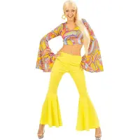 Widmann Hippie Kostuum | Funky Lady Seventies Ms Belly Kostuum Vrouw | Large | Carnaval kostuum | Verkleedkleding