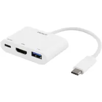 Deltaco USBC-HDMI13 USB-C dockingstation HDMI 4K 30 Hz, USB 3.1 en USB-C PD 60W wit