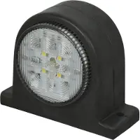 Carpoint LED Breedtelicht - Rechts - Rood/Wit- 10-30 Volt - 8 heldere LEDS – Rubberen behuizing - LED lamp Ø 50mm – Kabellengte 20cm - Afmeting voet 67x84 mm