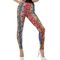 Smiffy 80's Legging neon luipaard print