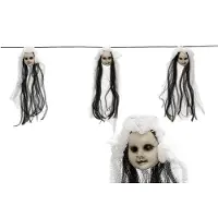 Atosa Feestdecoratie slinger met horror meisjes poppen hoofdjes 150 cm - Halloween versiering