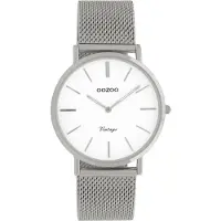 Oozoo Timepieces Horloge Vintage Zilver/Wit | C9902