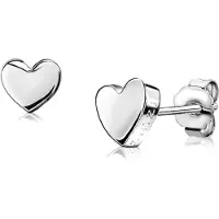 Zinzi zilveren oorknoppen glad hart 6mm ZIO1378