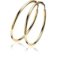 Zinzi zilveren oorringen geel verguld 35 x 2mm glad ZIO435G