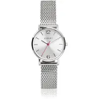 Zinzi Lady horloge zilvergekleurde wijzerplaat en kast stalen mesh band 28mm extra dun ZIW602M