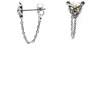 Karma Oorbellen Chain Leopard Zilver