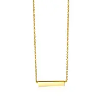 Zinzi Gold 14 karaat gouden collier plaatje glad 42cm ZGC176