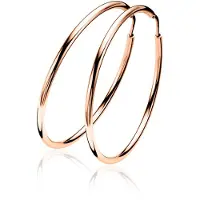 Zinzi zilveren oorringen rosé verguld 35 x 2mm glad ZIO435R