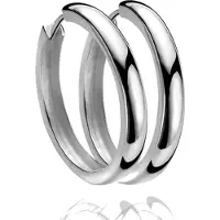 Zinzi zilveren oorringen 24 x 3mm glad met luxe klapsluiting ZIO192