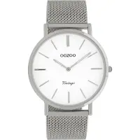 Oozoo Timepieces Horloge Vintage Zilver/Wit | C9901