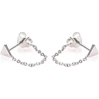 Karma Oorbellen Chain Triangle Zilver
