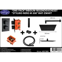 Best design Best-design "one-pack" inbouw-regendoucheset "stylmo-nero m-300" mat-zwart